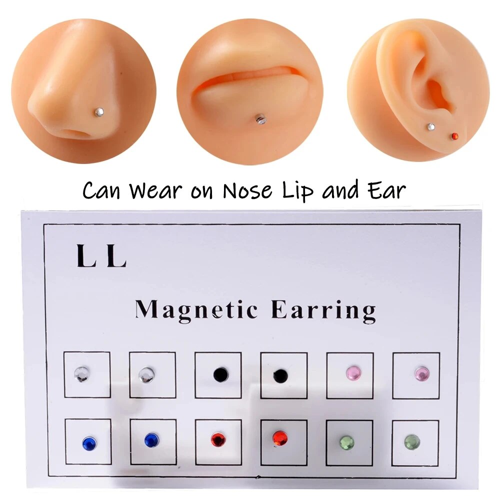 Body Jewelry Ear - 12 pçs/cartão falso tricheiro não perfurado