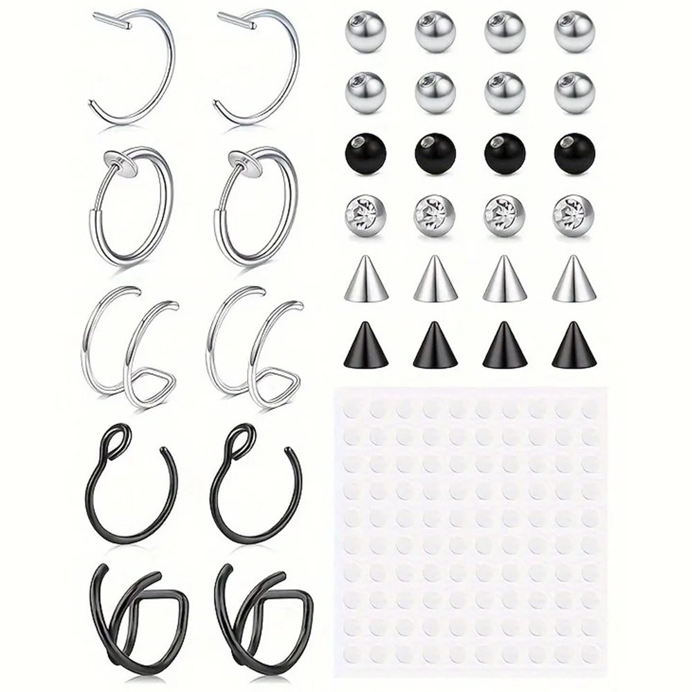 Body Jewelry Ear - Piercings Falsos, Anel de Lábio Falso,