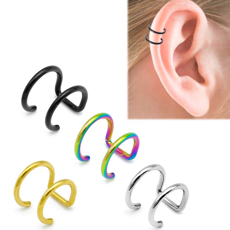 Body Jewelry Ear - 2 Peças de Brincos de Pressão