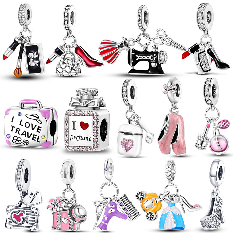Body Jewelry Charms - 925 prata batom salto alto encantos