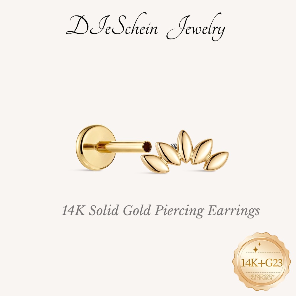 Body Jewelry Ear - Brinco de Ouro Sólido 14K DIeSchein,