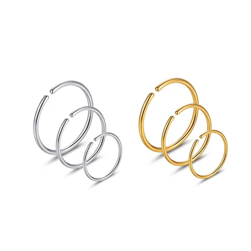 Body Jewelry Ear - 6 peças/lote Argolas Hipoalergênicas para Nariz