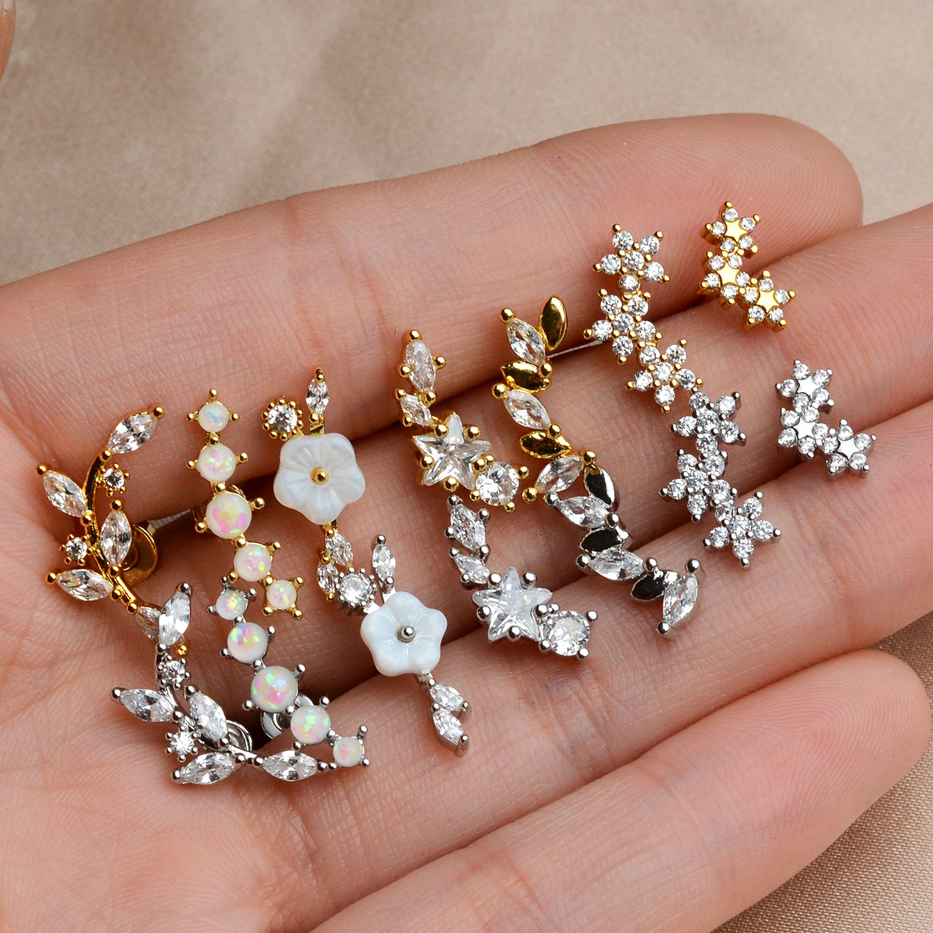 Body Jewelry Flat Back - 1 peça de aço inoxidável estrela