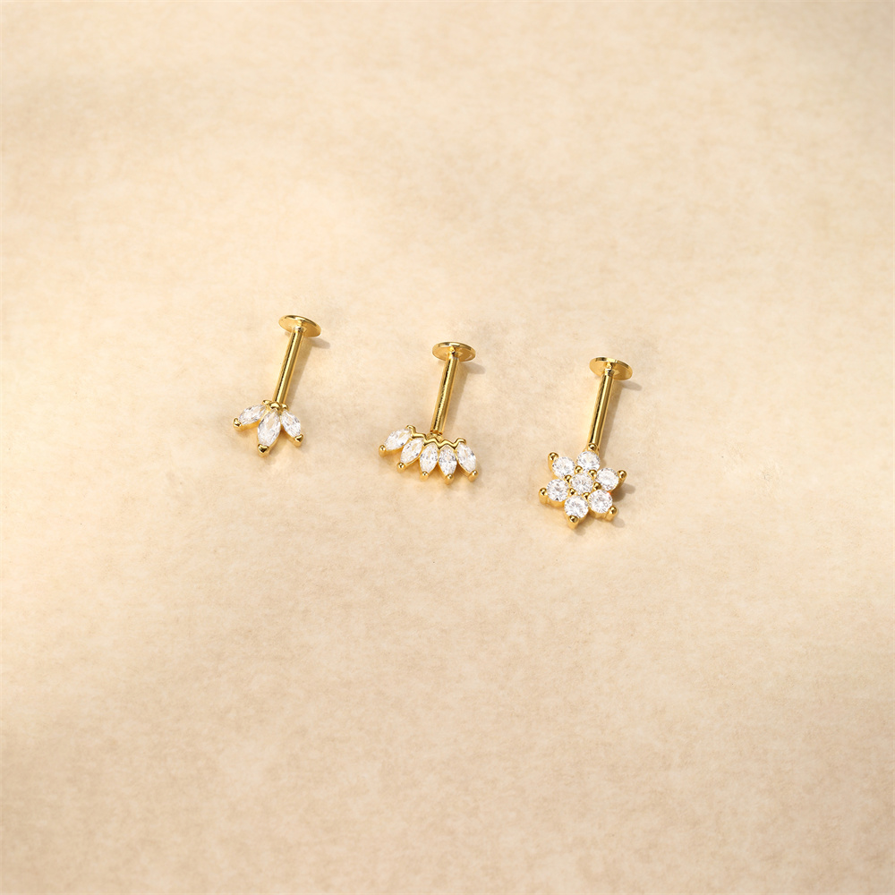 Aide 925 brinco de prata ester - Body Jewelry Flat Back avaliação e preço