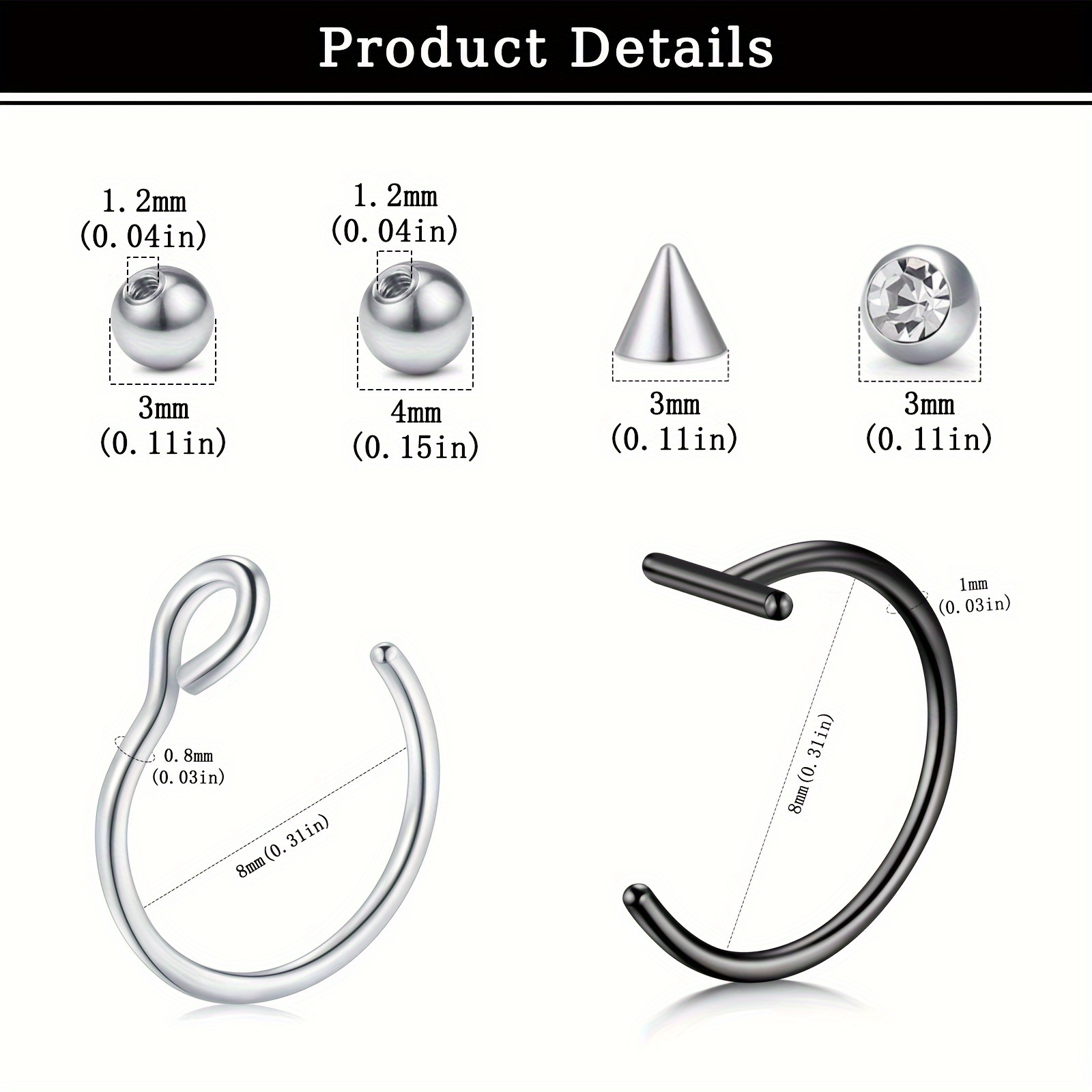 Piercings Falsos, Anel de Lábi - Body Jewelry Ear avaliação e preço