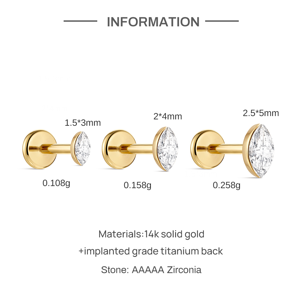 CANNER 1PC Brinco de Titânio G - Body Jewelry Flat Back avaliação e preço