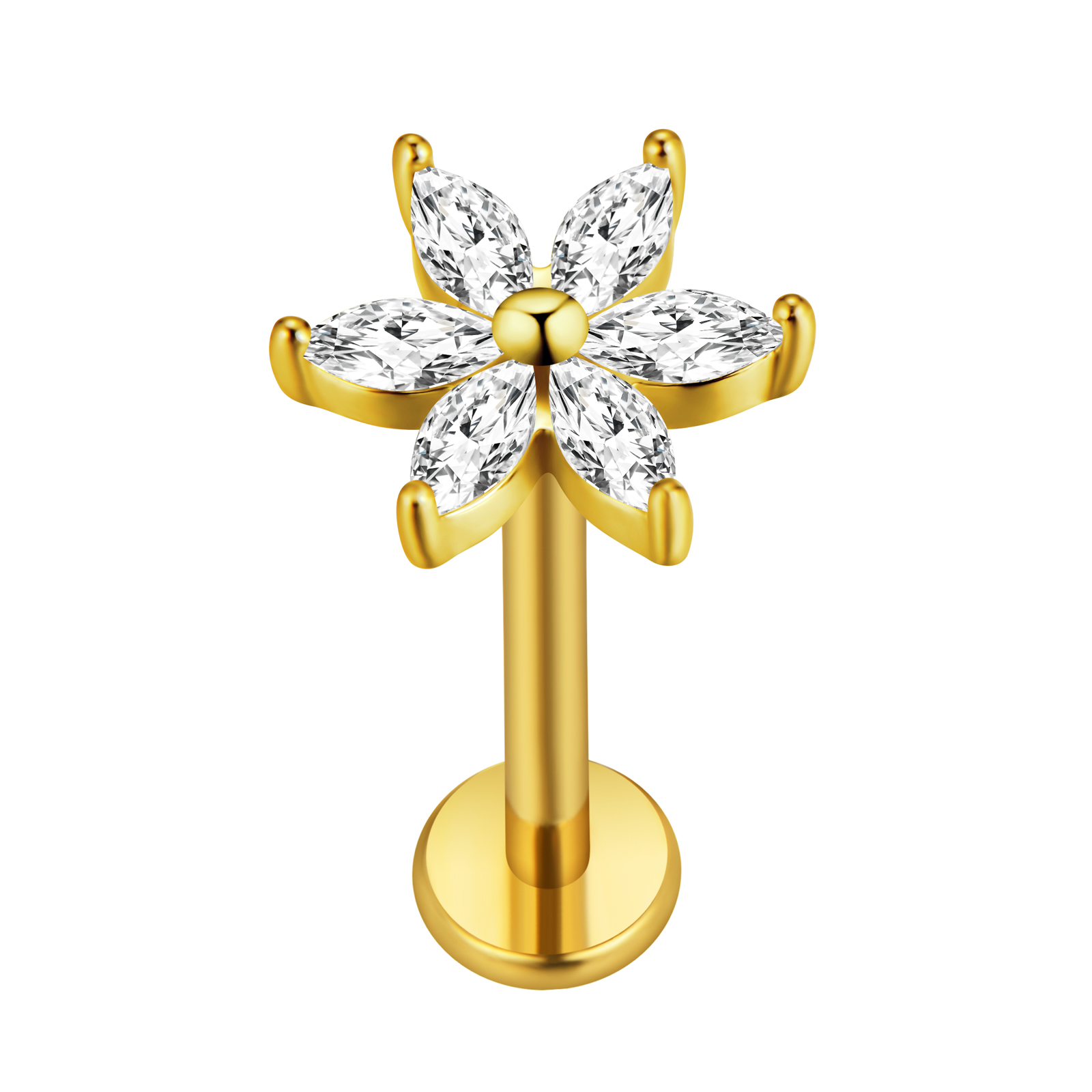 Folha de bordo labret piercing - Body Jewelry Flat Back avaliação e preço