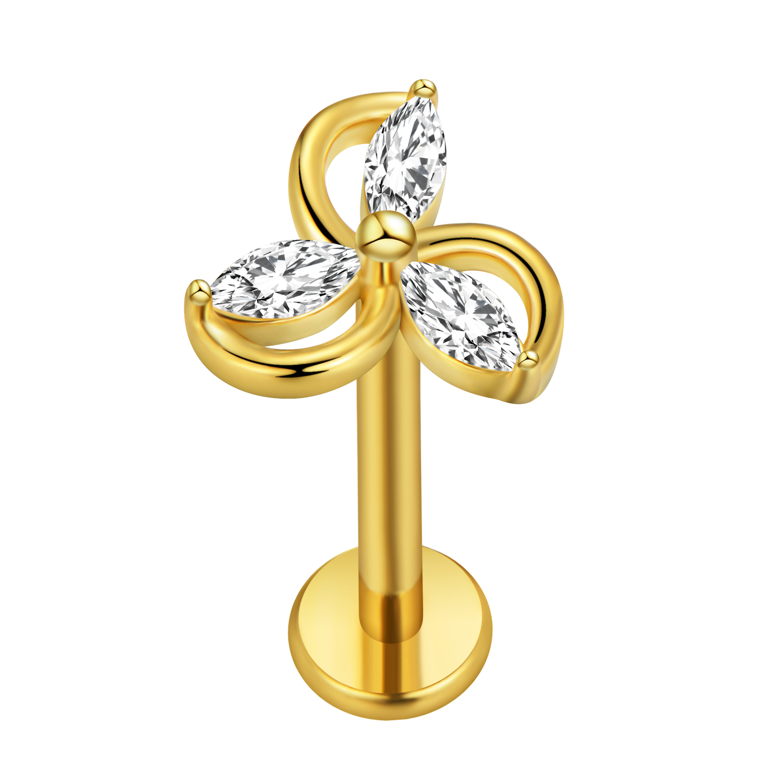 Folha de bordo labret piercing - Body Jewelry Flat Back avaliação e preço