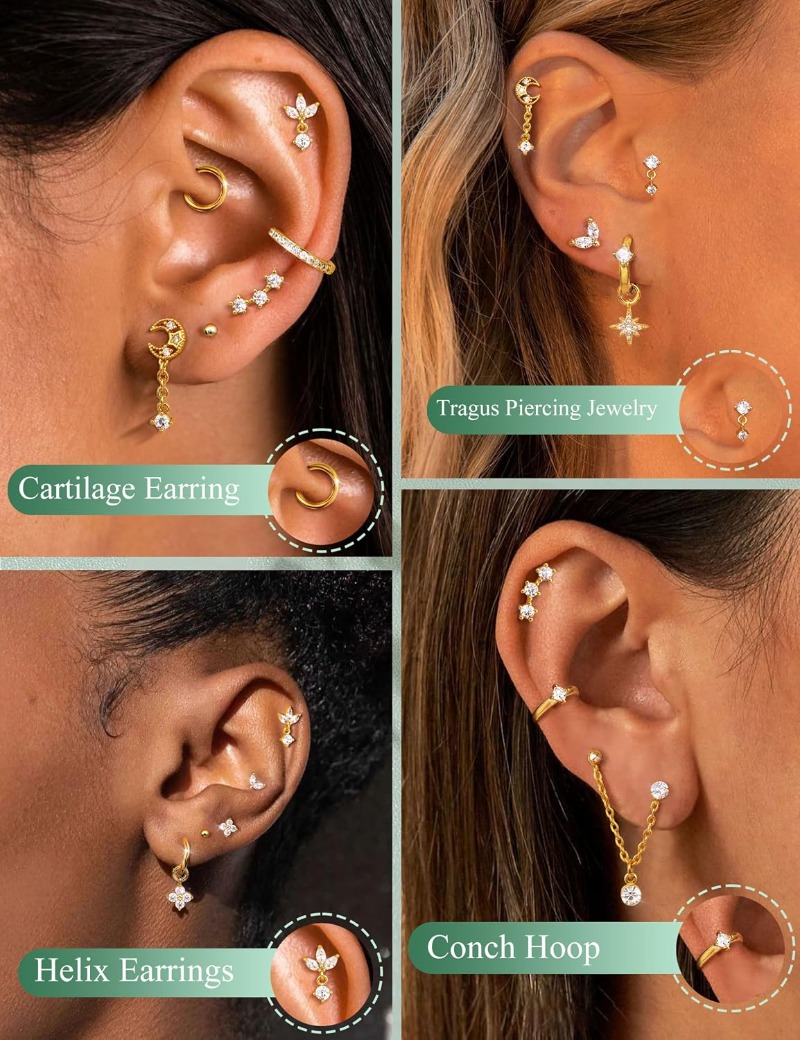 Brincos de Cartilagem Calibre  - Body Jewelry Flat Back avaliação e preço