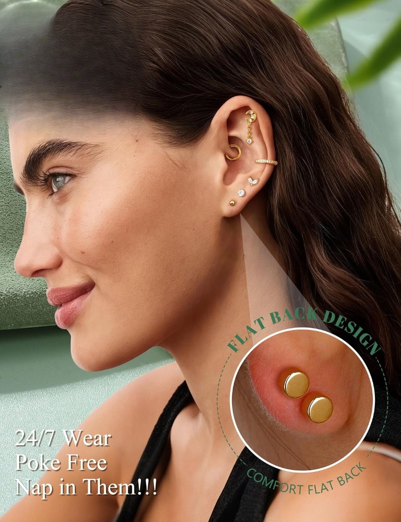 Brincos de Cartilagem Calibre  - Body Jewelry Flat Back avaliação e preço