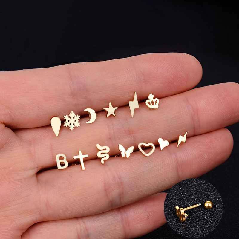 Mini brincos de aço inoxidável - Body Jewelry Flat Back avaliação e preço