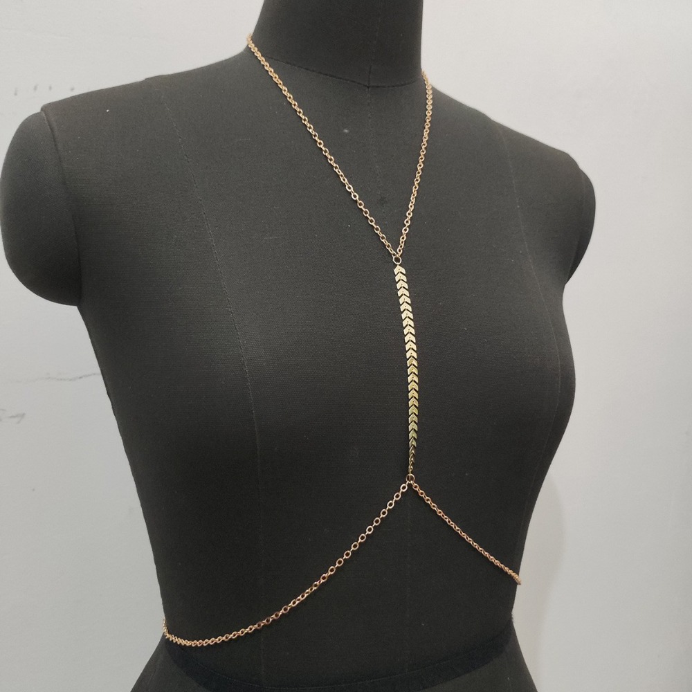 Colar de Corrente para o Peito - Body Jewelry Charms avaliação e preço