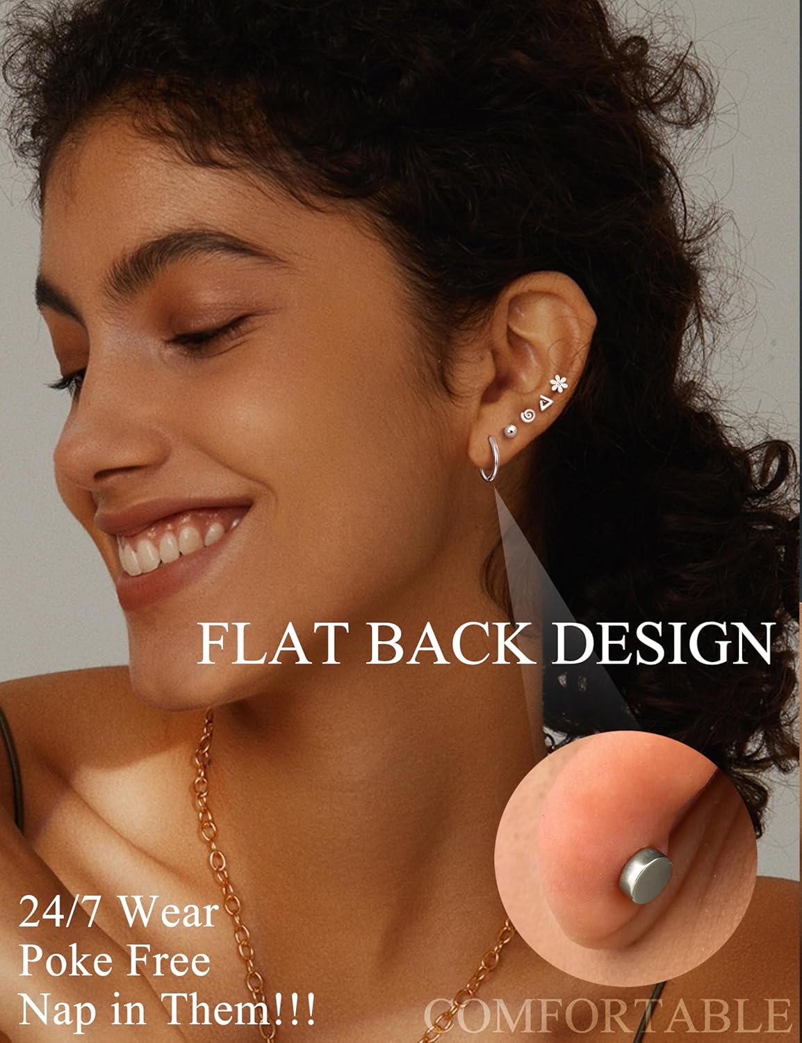 Fasaco 1 par de brincos de aço - Body Jewelry Flat Back avaliação e preço